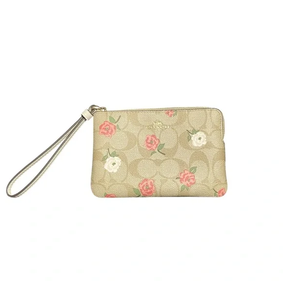Coach Corner Zip Wristlet Floral Print NWT - Picture 2 of 9